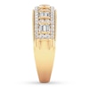 Thumbnail Image 3 of Diamond Anniversary Ring 5/8 ct tw Round/Baguette 14K Gold