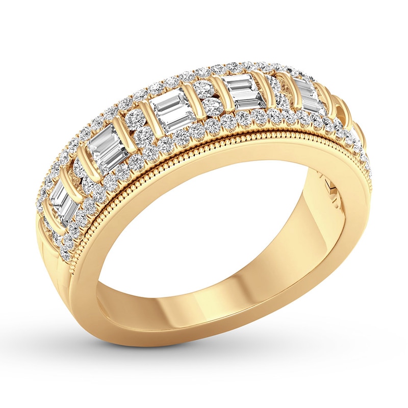 Diamond Anniversary Ring 5/8 ct tw Round/Baguette 14K Gold | Jared