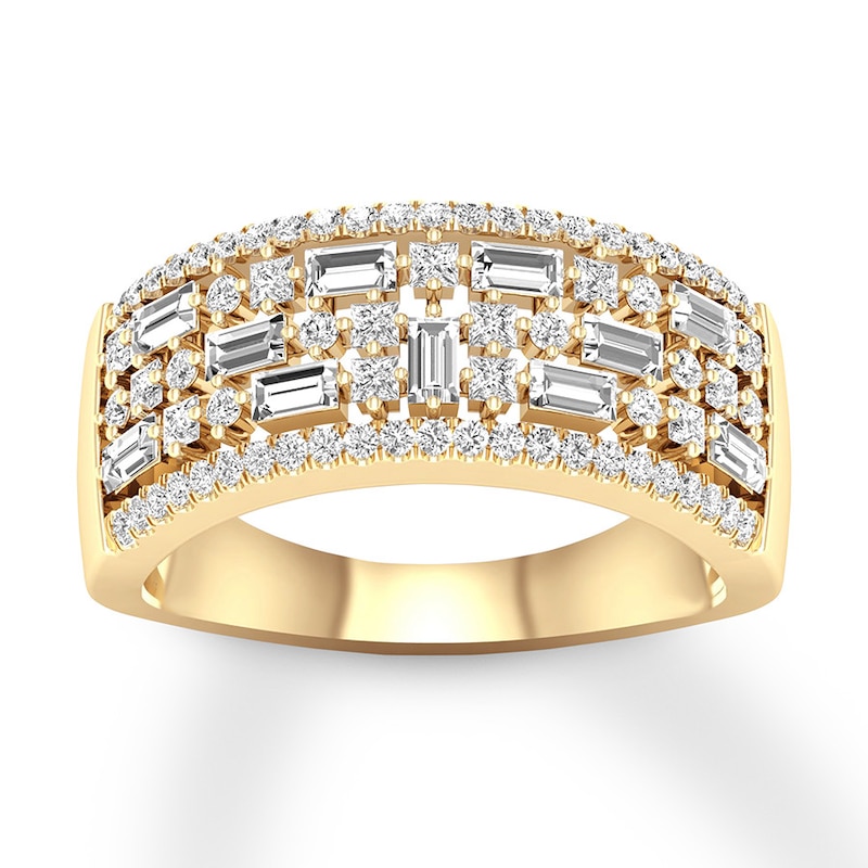 Diamond Anniversary Ring 7/8 carat tw 14K Yellow Gold with 360