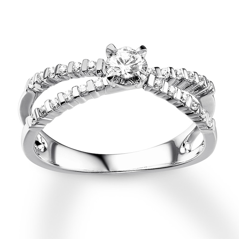 Diamond Promise Ring 1/3 carat tw Round 10K White Gold