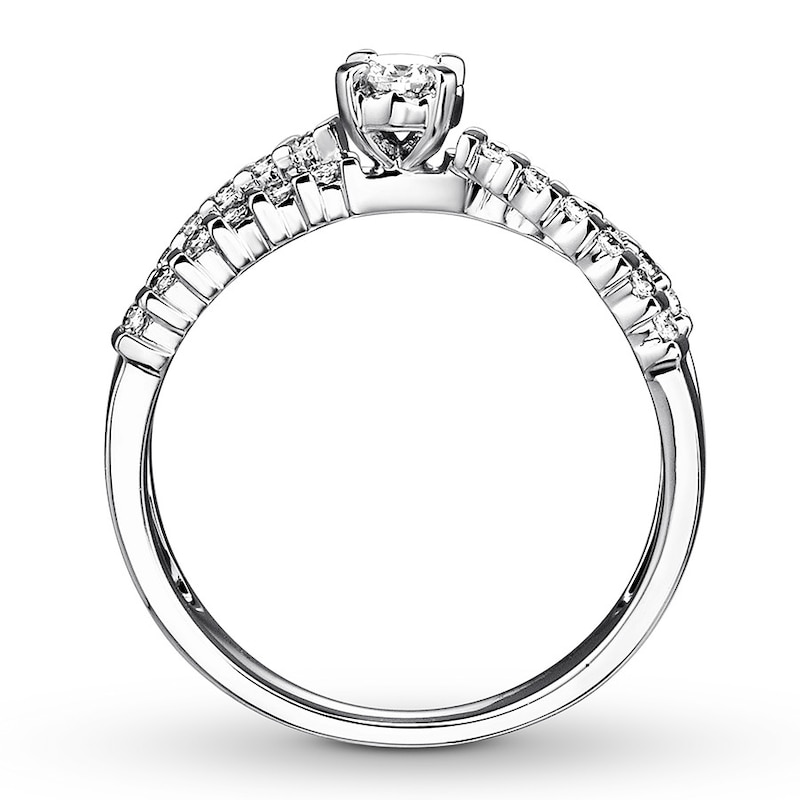 Diamond Promise Ring 1/3 carat tw Round 10K White Gold