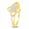 Thumbnail Image 3 of Diamond Flower Ring 1/20 carat tw 10K Yellow Gold