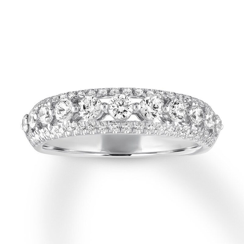 Diamond Anniversary Ring 3/4 carat tw Round 14K White Gold