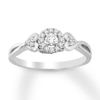 Thumbnail Image 1 of Diamond & Natural Pink Sapphire Promise Ring 1/5 ct tw Sterling Silver