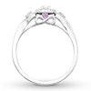 Thumbnail Image 2 of Diamond & Natural Pink Sapphire Promise Ring 1/5 ct tw Sterling Silver