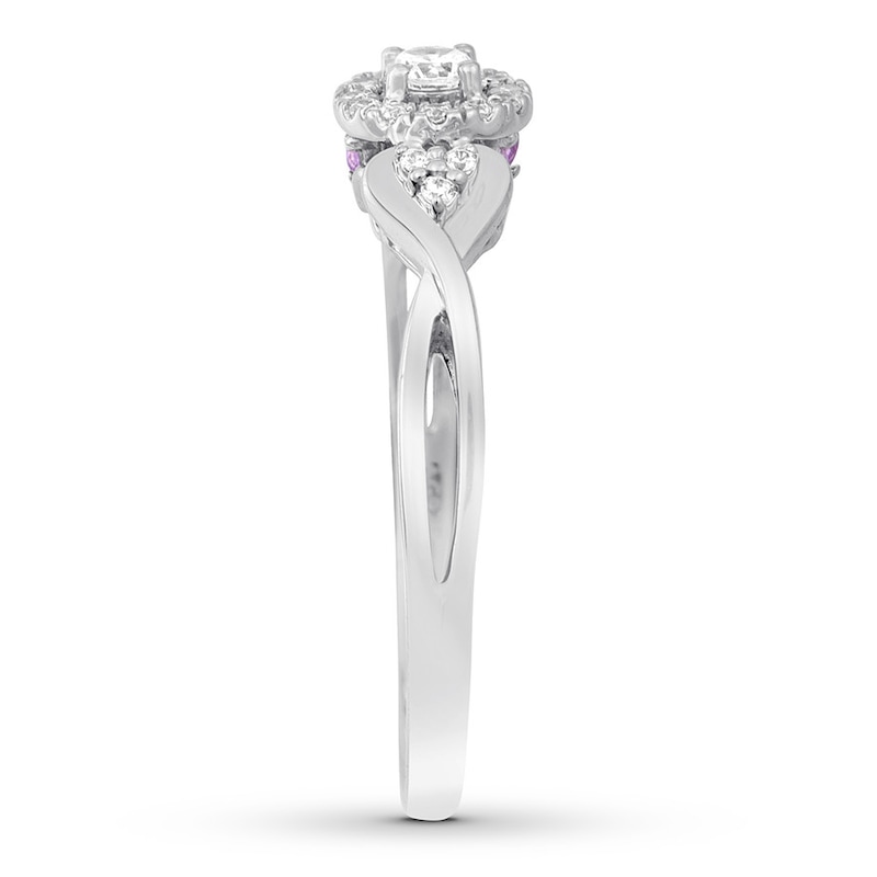 Main Image 3 of Diamond & Natural Pink Sapphire Promise Ring 1/5 ct tw Sterling Silver