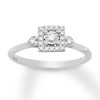 Thumbnail Image 1 of Diamond & Natural Pink Sapphire Promise Ring 1/6 carat tw Round 10K White Gold