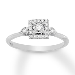 Diamond Promise Ring 1/6 carat tw Round 10K White Gold