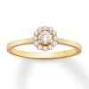 Thumbnail Image 0 of Diamond & Natural Pink Sapphire Promise Ring 1/4 carat tw Round 10K Yellow Gold