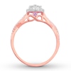 Thumbnail Image 2 of Diamond & Natural Pink Sapphire Promise Ring 1/3 carat tw Round 10K Rose Gold