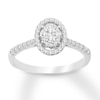 Thumbnail Image 1 of Diamond & Natural Pink Sapphire Promise Ring 1/3 carat tw Round 10K White Gold