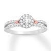 Thumbnail Image 1 of Diamond & Natural Pink Sapphire Promise Ring 1/3 carat tw Round 10K Two-Tone Gold
