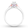 Thumbnail Image 2 of Diamond & Natural Pink Sapphire Promise Ring 1/3 carat tw Round 10K Two-Tone Gold