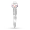 Thumbnail Image 3 of Diamond & Natural Pink Sapphire Promise Ring 1/3 carat tw Round 10K Two-Tone Gold