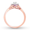 Thumbnail Image 2 of Diamond & Natural Pink Sapphire Promise Ring 1/2 carat tw Round 10K Rose Gold