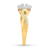 Thumbnail Image 3 of Diamond & Natural Pink Sapphire Promise Ring 3/8 carat tw Round 10K Two-Tone Gold