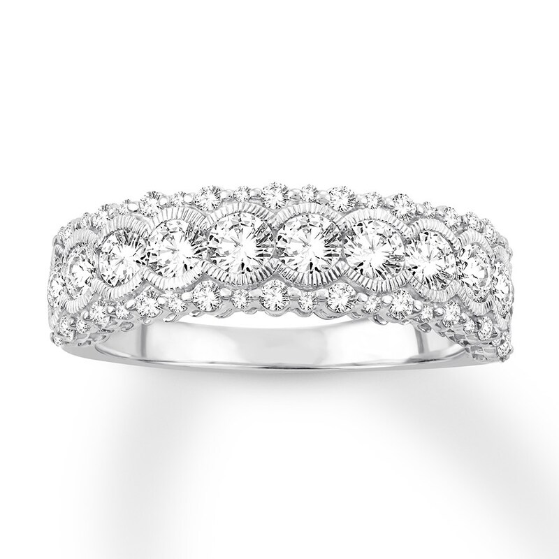 Main Image 1 of Diamond Anniversary Ring 1-1/2 ct tw Round 14K White Gold