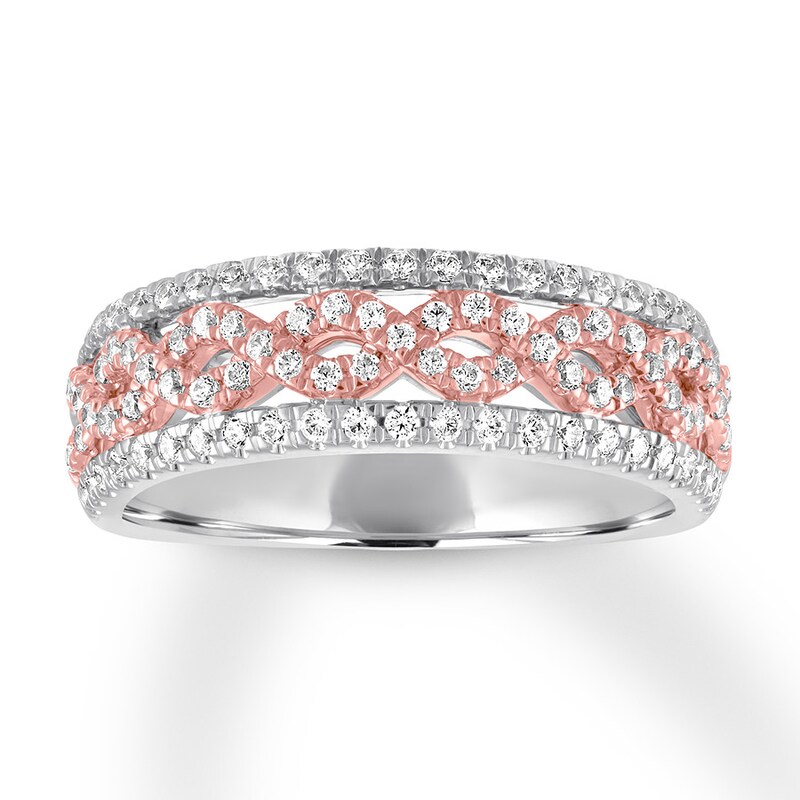 Main Image 1 of Diamond Anniversary Ring 1/2 carat tw Round 14K Two-Tone Gold