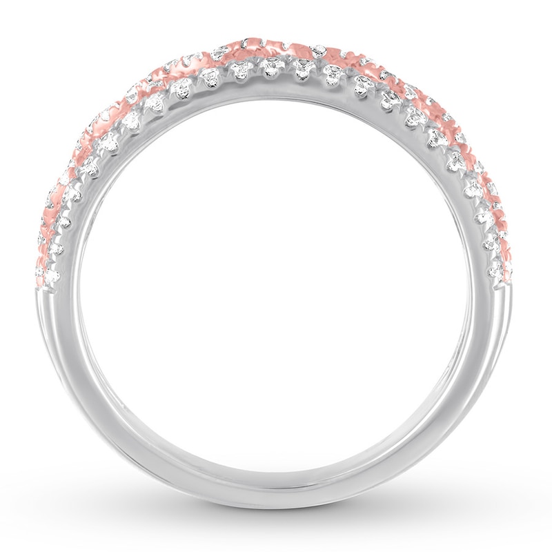 Main Image 2 of Diamond Anniversary Ring 1/2 carat tw Round 14K Two-Tone Gold
