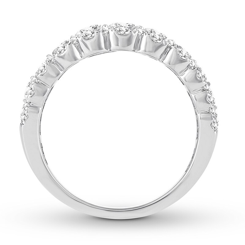 Diamond Anniversary Ring 2 carats tw Round 14K White Gold