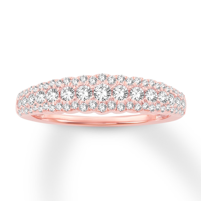 Diamond Anniversary Ring 1/2 carat tw Round 14K Rose Gold