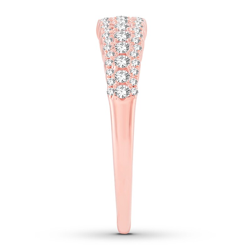 Diamond Anniversary Ring 1/2 carat tw Round 14K Rose Gold