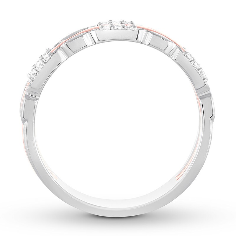 Diamond Anniversary Ring 1/10 carat tw Round 10K Two-Tone Gold