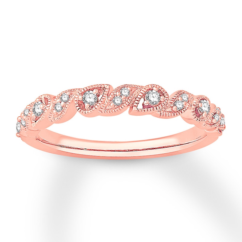 Main Image 1 of Diamond Stackable Ring 1/8 ct tw Round 10K Rose Gold