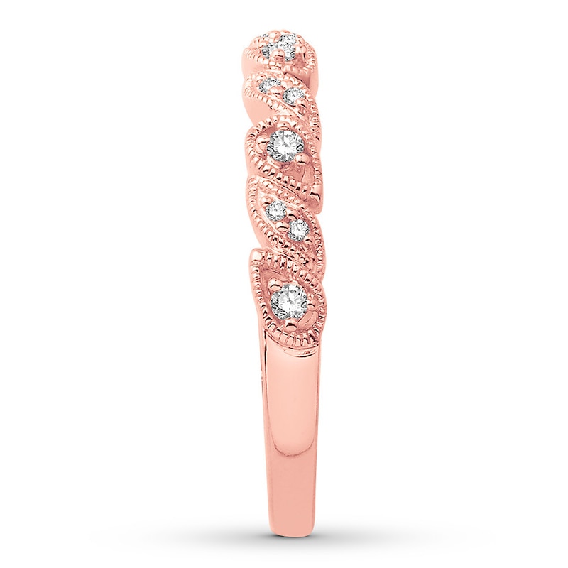 Main Image 3 of Diamond Stackable Ring 1/8 ct tw Round 10K Rose Gold