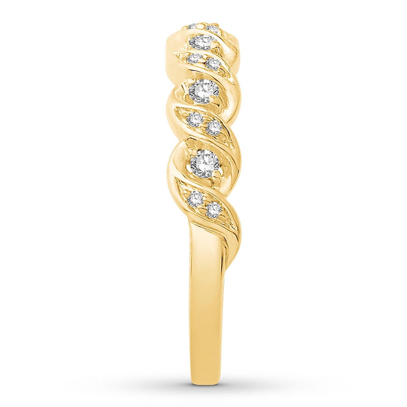Main Image 3 of Diamond Stackable Ring 1/5 ct tw Round 10K Yellow Gold