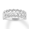Thumbnail Image 0 of Diamond Anniversary Ring 3/4 ct tw Baguette/Round 14K White Gold