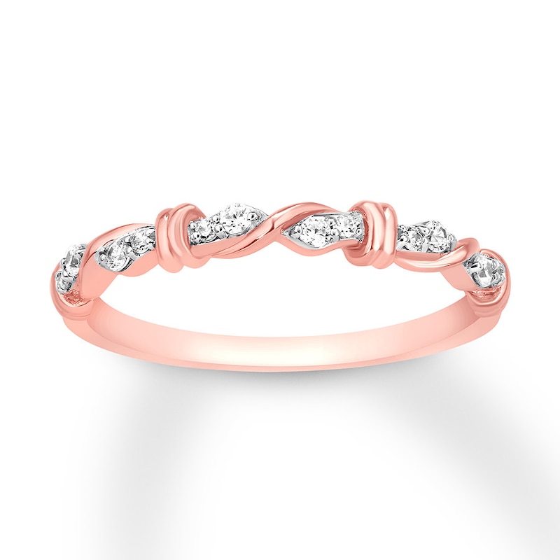 Main Image 1 of Diamond Stackable Ring 1/8 ct tw Round 10K Rose Gold