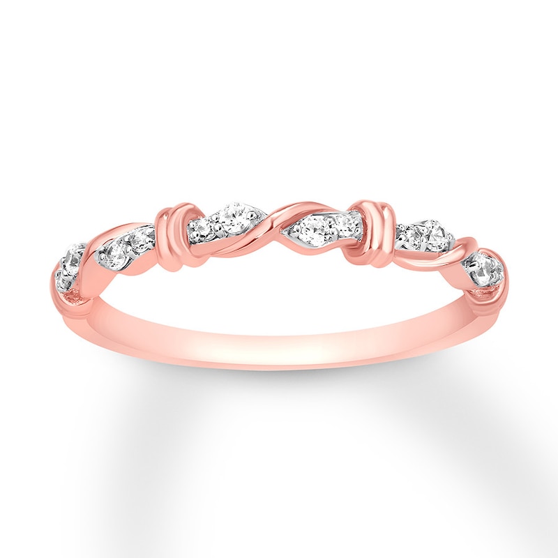 Diamond Stackable Ring 1/8 ct tw Round 10K Rose Gold | Jared