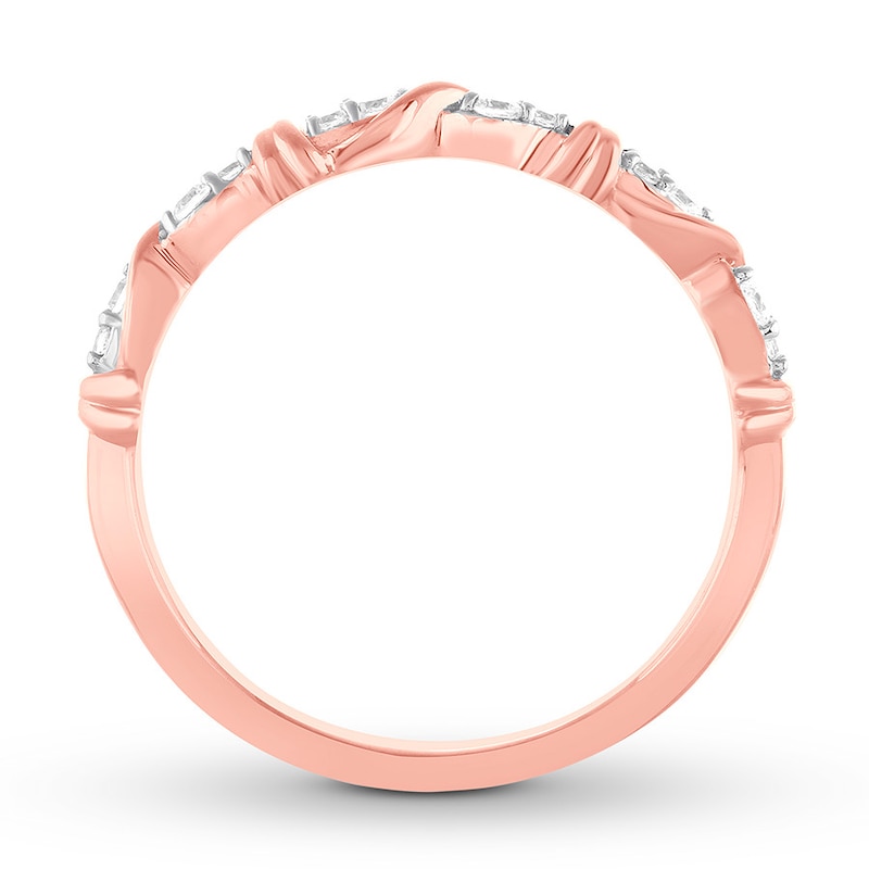 Main Image 2 of Diamond Stackable Ring 1/8 ct tw Round 10K Rose Gold