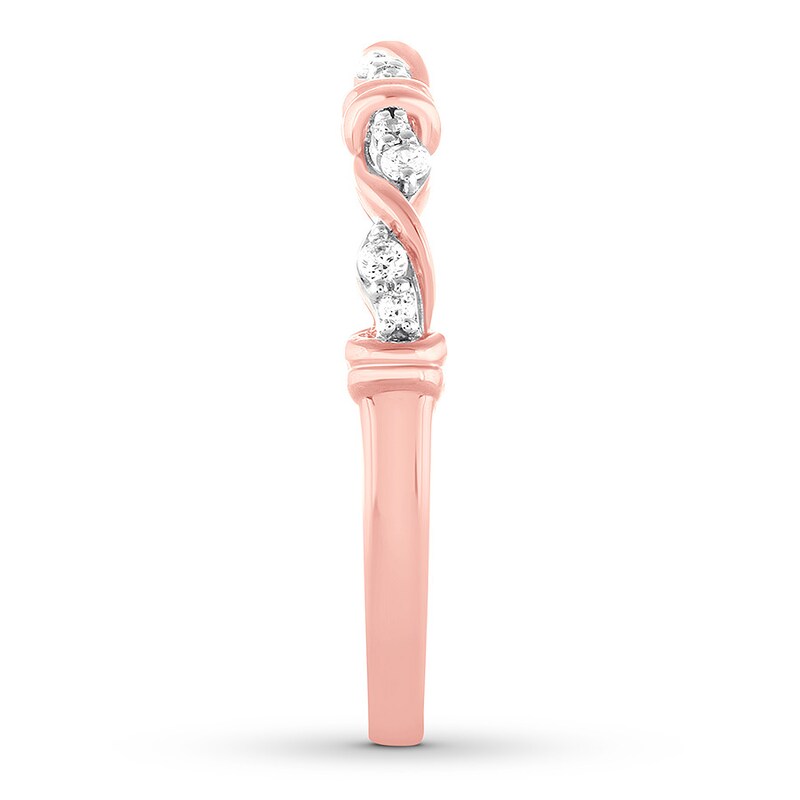 Main Image 3 of Diamond Stackable Ring 1/8 ct tw Round 10K Rose Gold