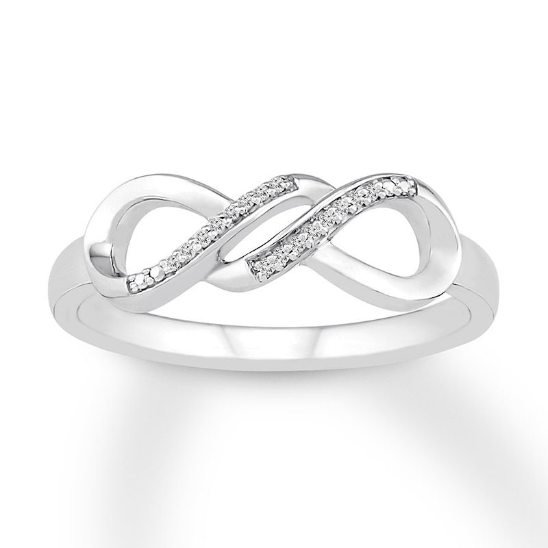 Infinity Swirl Ring with Diamond Accents Sterling Silver | Jared