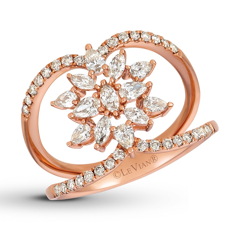 Le Vian Diamond Ring Marquise/Pear/Round 7/8 carat tw 14K Strawberry Gold