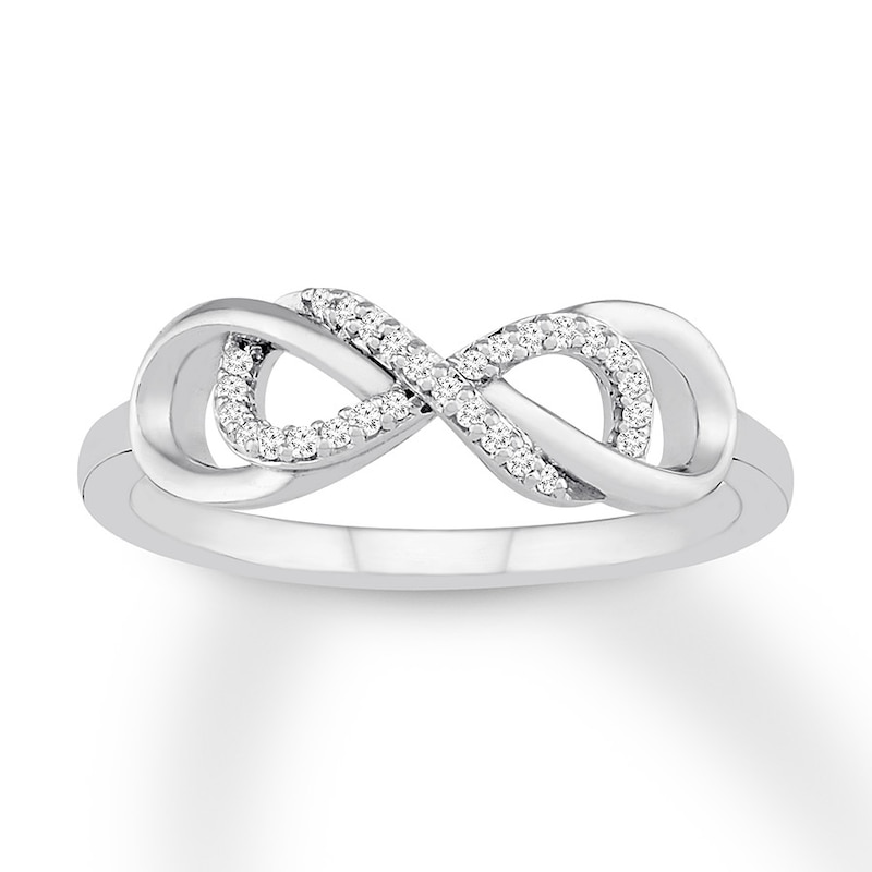 Main Image 1 of Diamond Infinity Ring 1/15 carat tw Round Sterling Silver