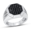 Thumbnail Image 0 of Men's Black Diamond Ring 3/4 ct tw Round-cut 10K White Gold