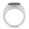 Thumbnail Image 1 of Men's Black Diamond Ring 3/4 ct tw Round-cut 10K White Gold