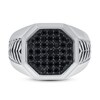 Thumbnail Image 2 of Men's Black Diamond Ring 3/4 ct tw Round-cut 10K White Gold