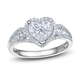 Diamond Heart Ring 3/4 Carat tw 14K White Gold
