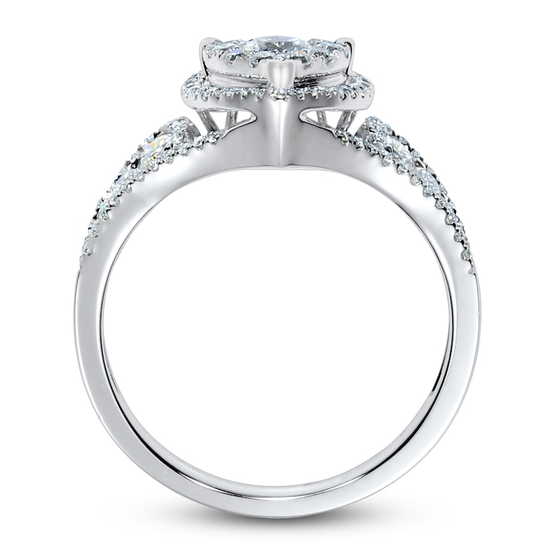 Main Image 2 of Diamond Heart Ring 3/4 Carat tw 14K White Gold