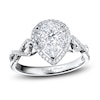 Thumbnail Image 0 of Diamond Pear-Shaped Ring 1/2 Carat tw Round 14KW Gold