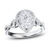 Thumbnail Image 1 of Diamond Pear-Shaped Ring 1/2 Carat tw Round 14KW Gold