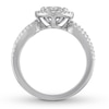 Thumbnail Image 1 of Round/Baguette Diamond Ring 3/4 Carat tw 10K White Gold