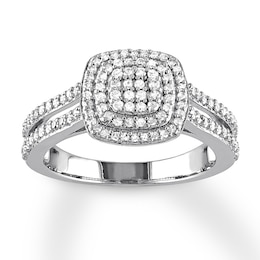 Diamond Ring 1/2 ct tw Round Sterling Silver