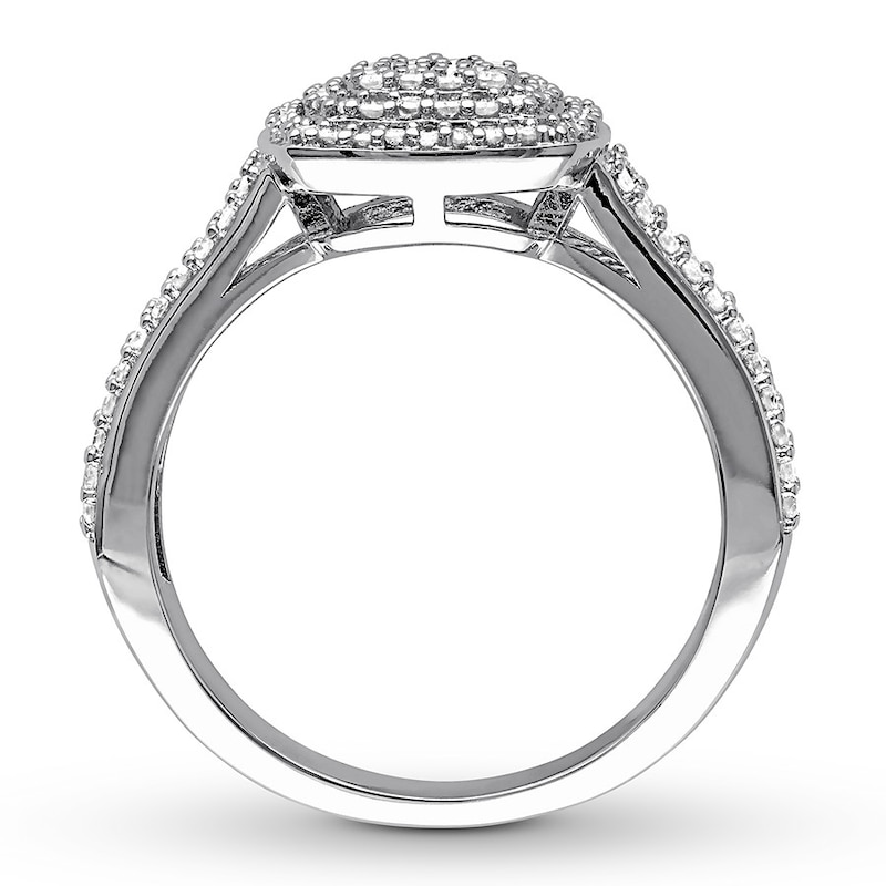 Diamond Ring 1/2 ct tw Round Sterling Silver