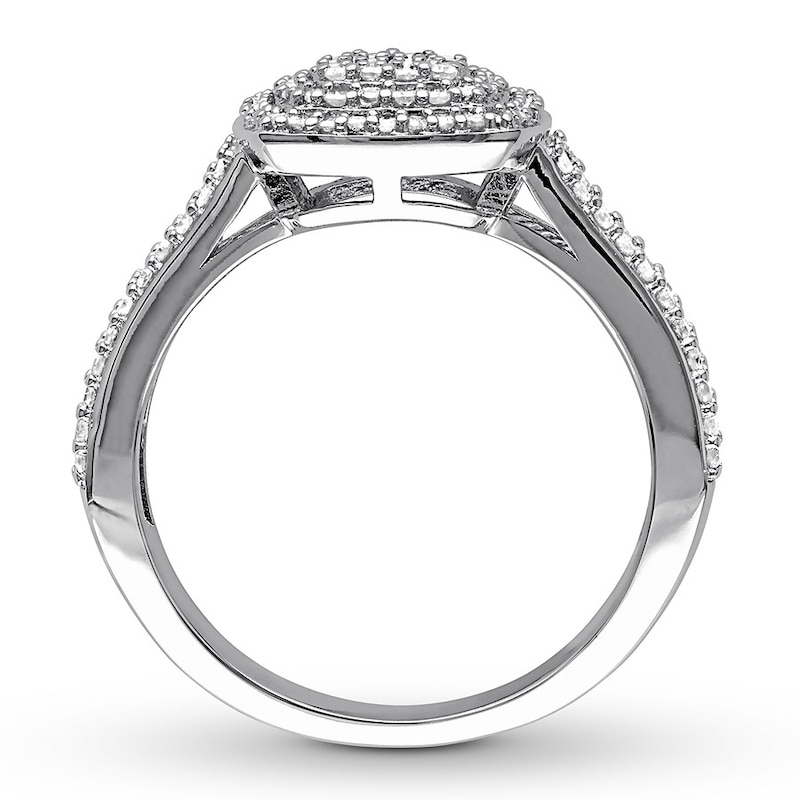 Main Image 2 of Diamond Ring 1/2 ct tw Round Sterling Silver