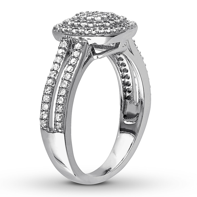 Main Image 3 of Diamond Ring 1/2 ct tw Round Sterling Silver